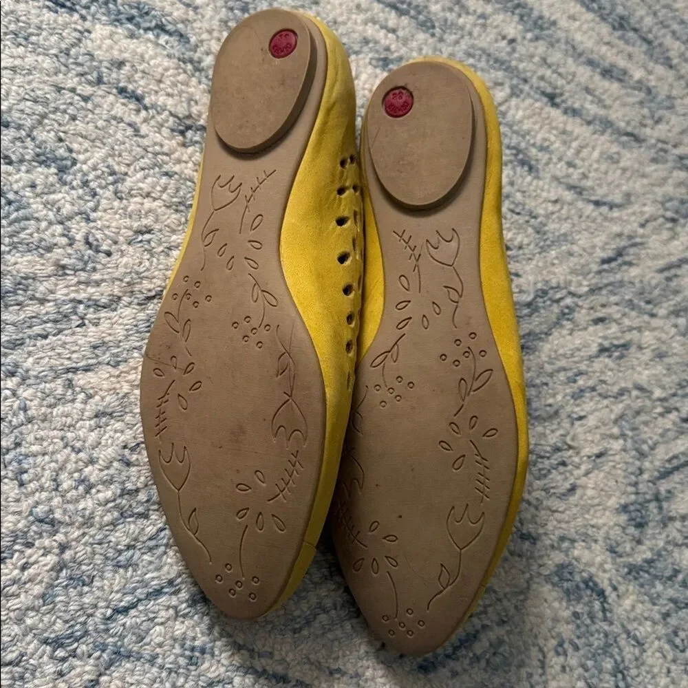 Camper holy yellow suede Niki cutout flats 38